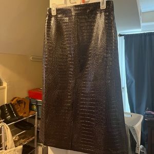 Faux leather croc print maxi skirt